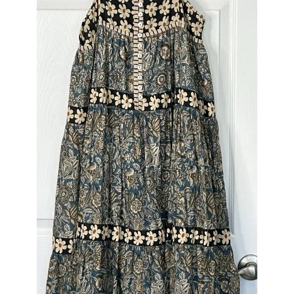 Natural Life Womens Floral Print Boho Maxi Sun Dress Cotton Lined Size Small - Picture 4 of 12